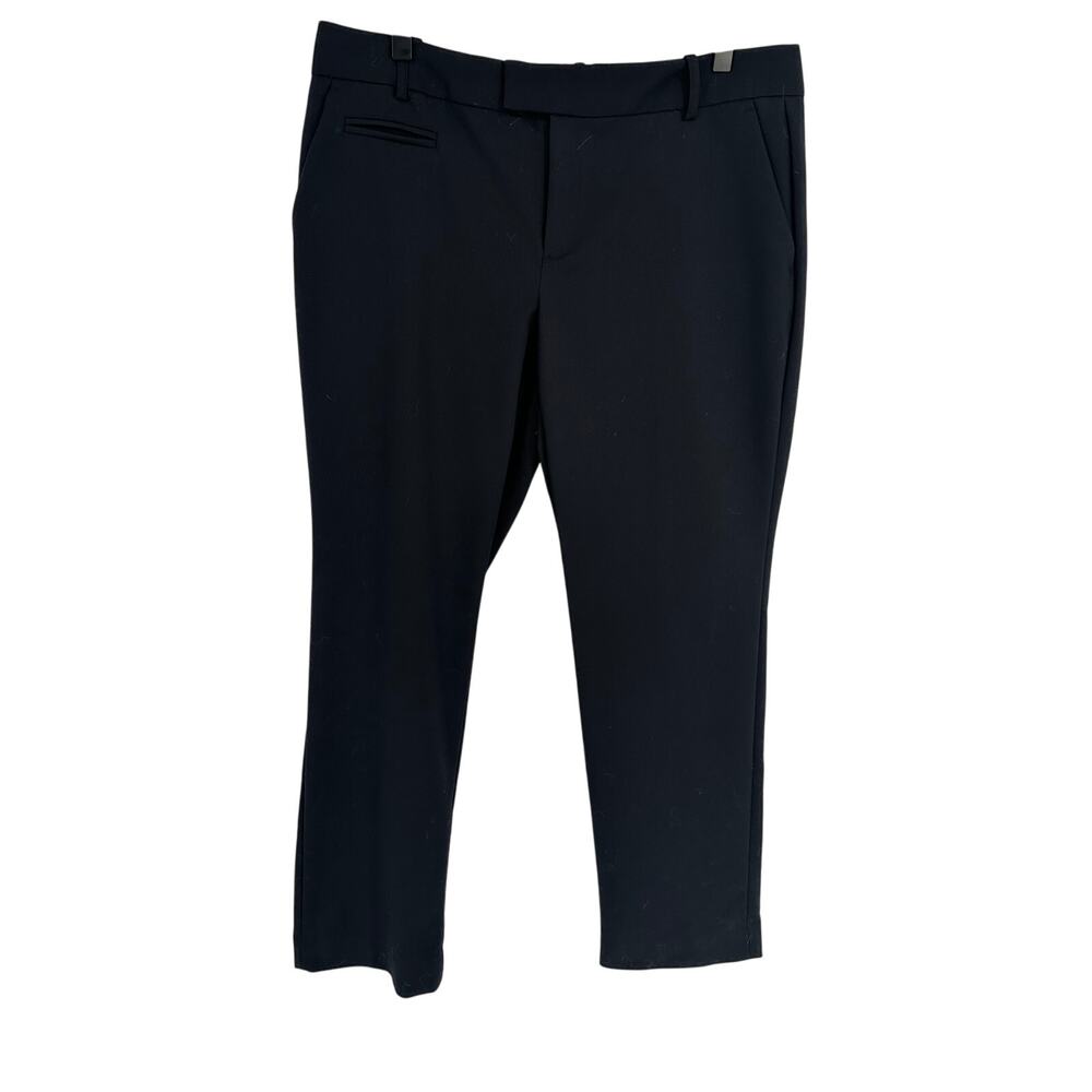 Banana Republic Black Martin Fit Straight Leg Pants 10P Petite Office Trousers